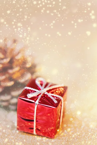 红色和金色圣诞装饰 — 图库照片