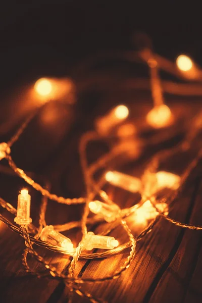 Merry Christmas lights garland — Stock Photo, Image