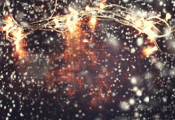 Різдвяний фон з вогнями — стокове фото