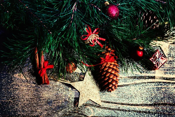 Board with festive decoration — Stock Photo, Image