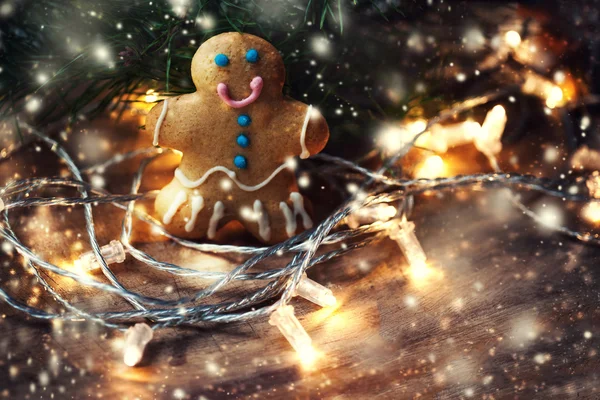 Galleta casera del hombre del jengibre de Navidad —  Fotos de Stock