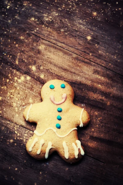 Christmas homemade gingerbread man cookie — Stok Foto