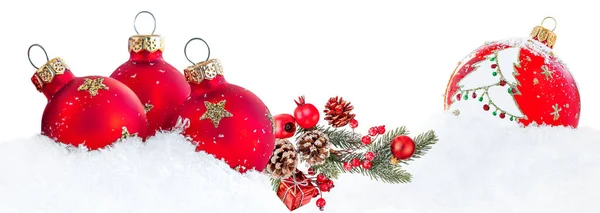Cartão Felicitações Natal Com Decorações Árvore Natal Ramos Pinheiro Plano — Fotografia de Stock