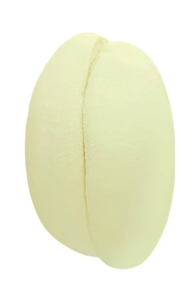 Fluffy Citroen Marshmallow Geïsoleerd Witte Achtergrond Merengue Marshmallow Zephyr Snoep — Stockfoto