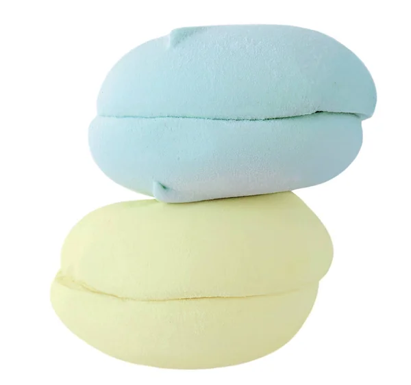 Marshmallows Coloridos Fofos Isolados Fundo Branco Merengue Marshmallow Zephyr Candy — Fotografia de Stock