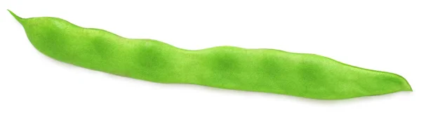 Φρέσκο Πράσινο Κουκούλι Που Απομονώνεται Λευκό Φόντο Πράσινο Φασόλι String — Φωτογραφία Αρχείου