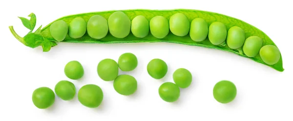 Green Beans Isolated White Background Fresh Pea Pods Top View Royalty Free Stock Photos