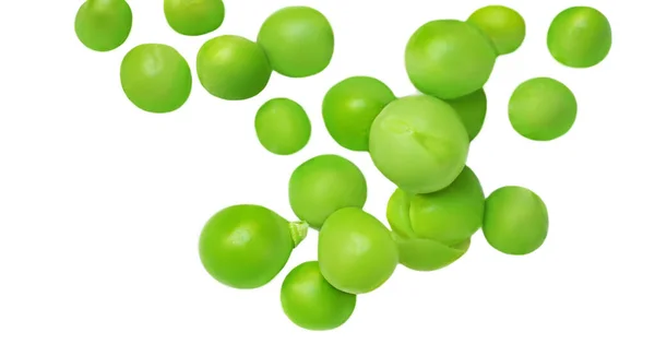 Зеленые Бобы Изолированы Белом Фоне Свежие Семена Гороха Вид Сверху — стоковое фото
