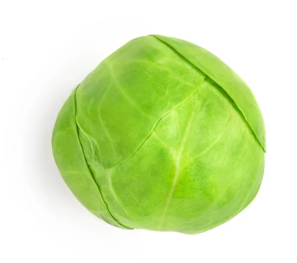 Brussel Sprout Isolated White Background Top View Fresh Raw Brussel — Stock Photo, Image