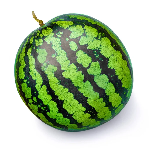 Wassermelone Isoliert Auf Weißem Hintergrund Ganze Wassermelone Mit Einem Schatten — Stockfoto