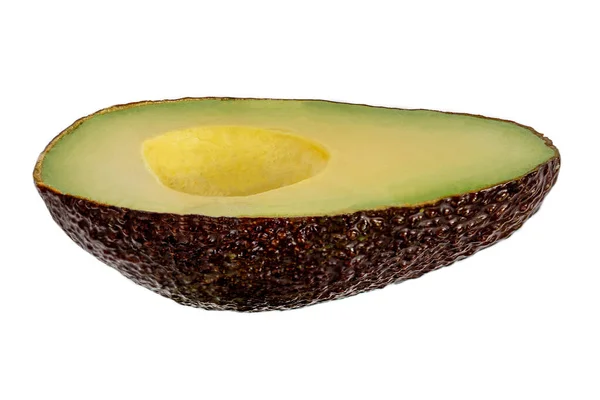 Avocado Mezzo Isolato Sfondo Bianco Avocado Dimezzato Girato Studio Top — Foto Stock