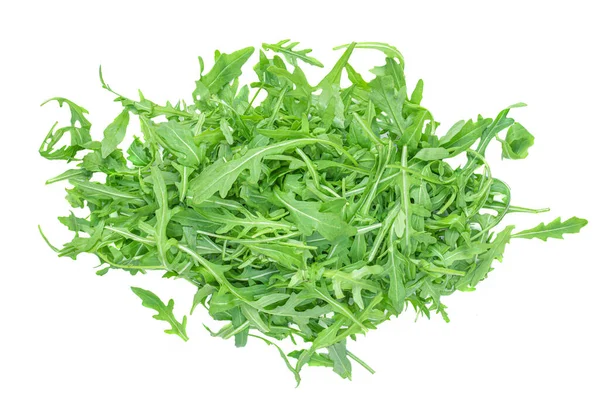 Foglie Rucola Isolate Fondo Bianco Insalata Rucola Fresca Verde Foglia — Foto Stock