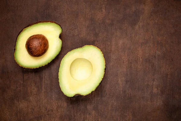 Avocado Oude Houten Tafel Avocado Achtergrond Met Copyspace Fruit Gezond — Stockfoto