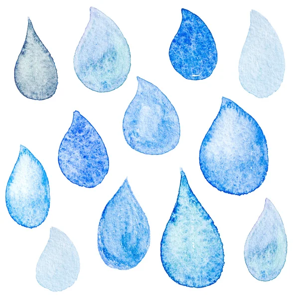 Acuarela gotas de lluvia texturizadas — Foto de Stock