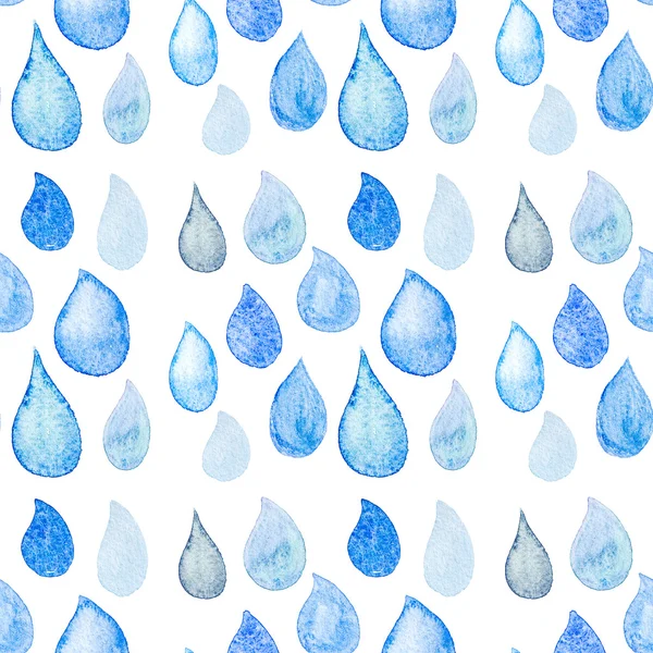 Akvarell seamless mönster med regndroppar — Stockfoto