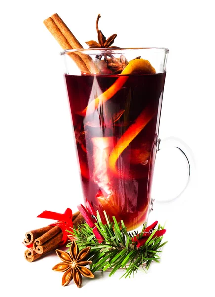 Vino tinto caliente de Navidad —  Fotos de Stock