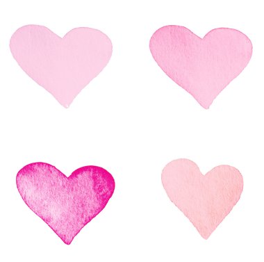 Işık kırmızı ve pembe kalpler izole