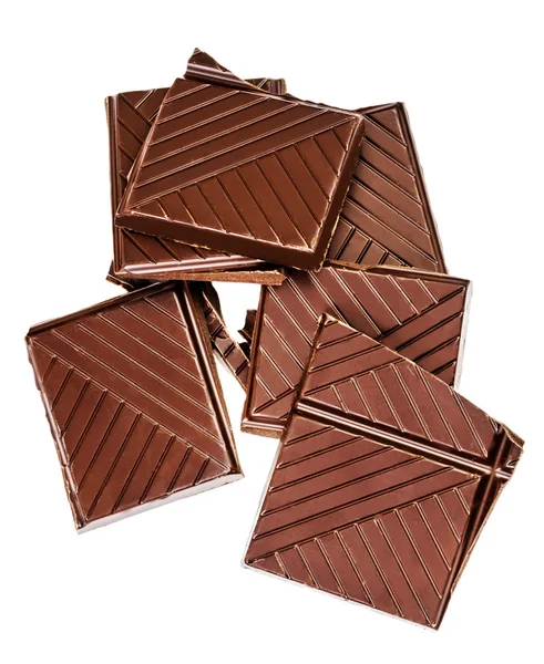 Ciemny kawałki czekolady — Zdjęcie stockowe