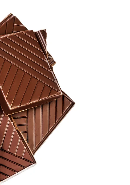 Piezas de chocolate negro —  Fotos de Stock