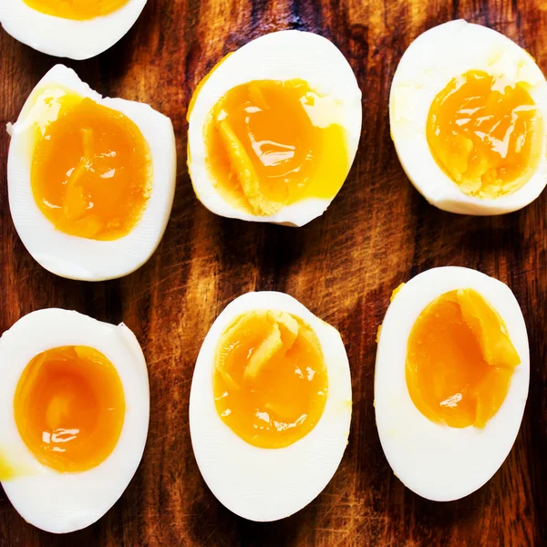 Halves of Hard boiled eggs — Stock Photo, Image