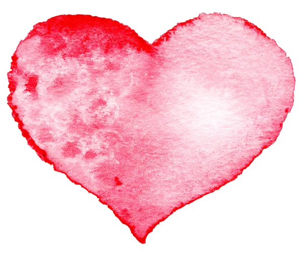 Watercolor painted red heart symbol — Stock Photo, Image