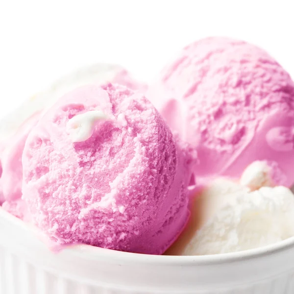 White and pink scoops of Ice-Cream — Stock Photo, Image