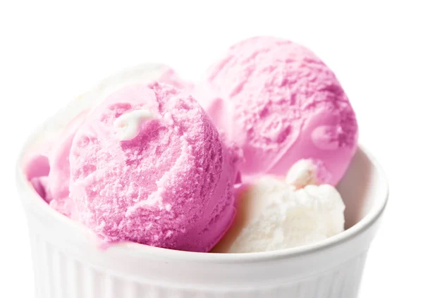 White and pink scoops of Ice-Cream — Stock Photo, Image