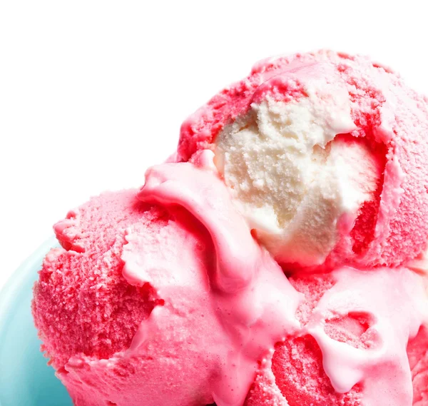 Bolinhas de sorvete de morango — Fotografia de Stock