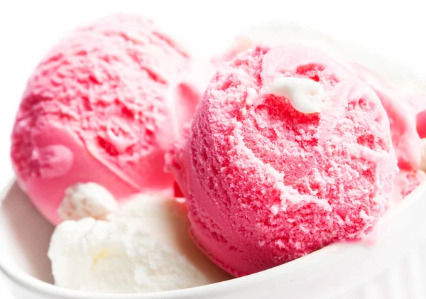 Bolas de sorvete rosa — Fotografia de Stock