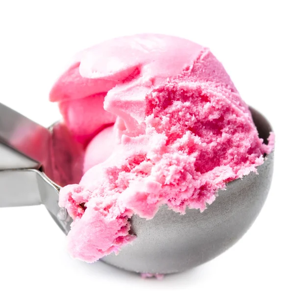 Cucharada de helado de fresa —  Fotos de Stock