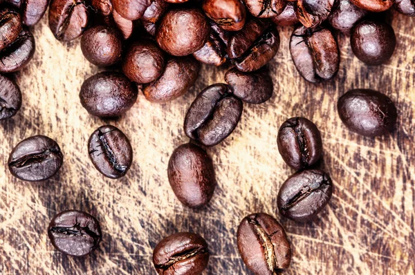 Zwarte koffie bonen — Stockfoto