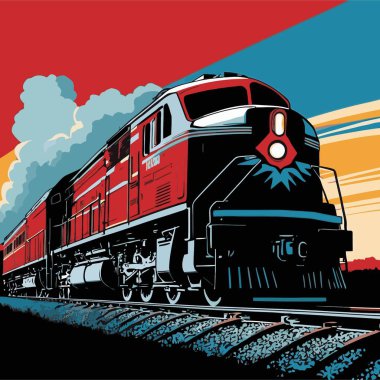 Güzel bir tren vektör resmi, düzgün çizgiler ve pürüzsüz şekillerle çizilmiş iyi tasarlanmış bir treni gösterir.