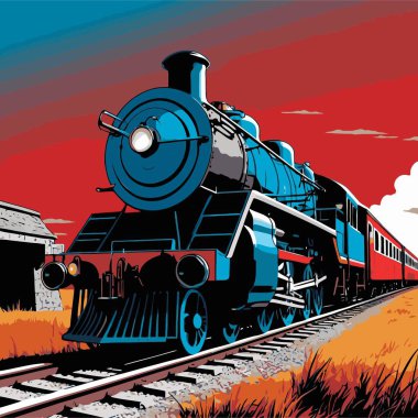 Güzel bir tren vektör resmi, düzgün çizgiler ve pürüzsüz şekillerle çizilmiş iyi tasarlanmış bir treni gösterir.