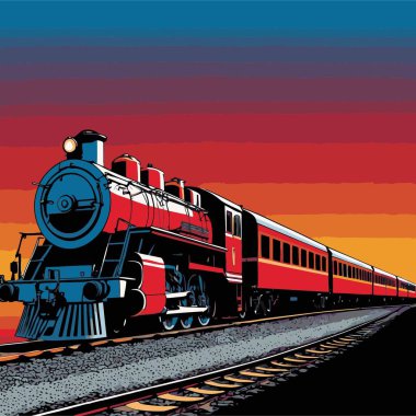 Güzel bir tren vektör resmi, düzgün çizgiler ve pürüzsüz şekillerle çizilmiş iyi tasarlanmış bir treni gösterir.