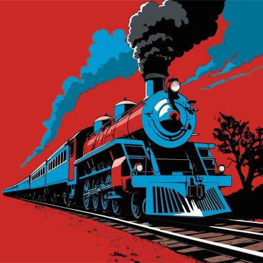 Güzel bir tren vektör resmi, düzgün çizgiler ve pürüzsüz şekillerle çizilmiş iyi tasarlanmış bir treni gösterir.