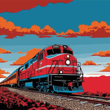 Güzel bir tren vektör resmi, düzgün çizgiler ve pürüzsüz şekillerle çizilmiş iyi tasarlanmış bir treni gösterir.