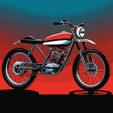 Motosiklet süren bir motorcunun vektör görüntüsü, dinamik ve cesur bir şekilde resmedilmiş.