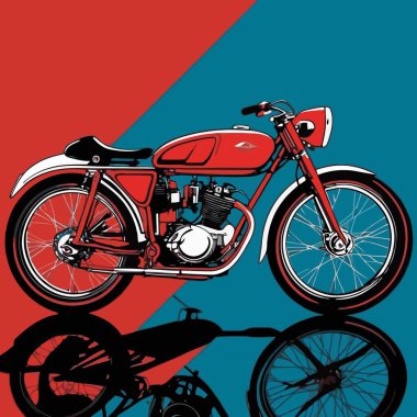 Motosiklet süren bir motorcunun vektör görüntüsü, dinamik ve cesur bir şekilde resmedilmiş.