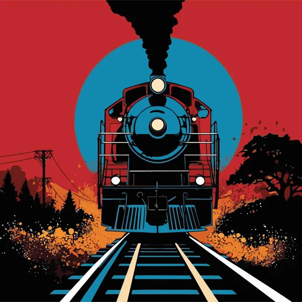 Güzel bir tren vektör resmi, düzgün çizgiler ve pürüzsüz şekillerle çizilmiş iyi tasarlanmış bir treni gösterir.