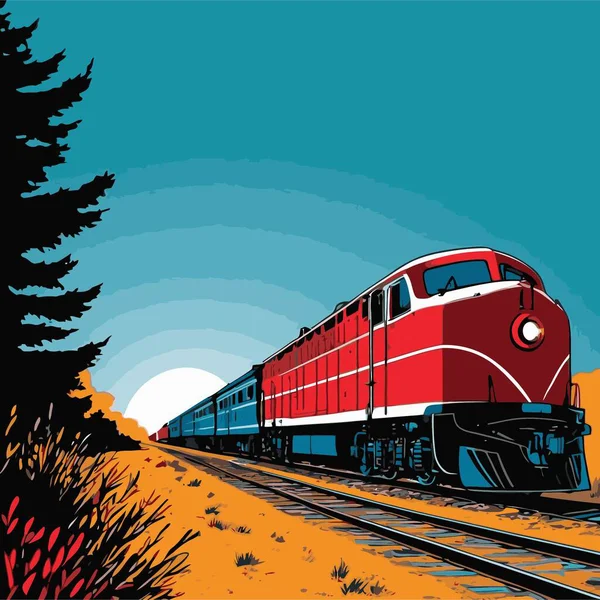 Güzel bir tren vektör resmi, düzgün çizgiler ve pürüzsüz şekillerle çizilmiş iyi tasarlanmış bir treni gösterir.