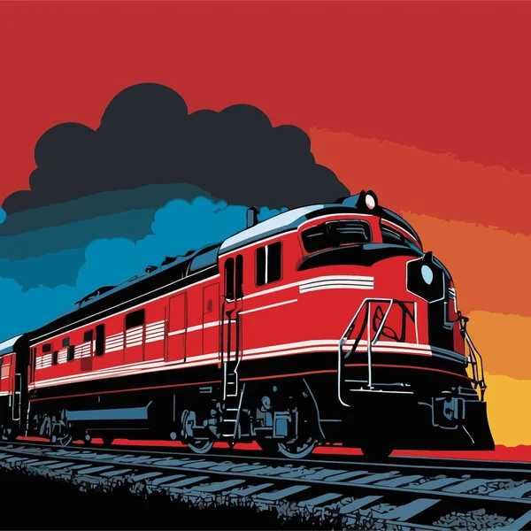 Güzel bir tren vektör resmi, düzgün çizgiler ve pürüzsüz şekillerle çizilmiş iyi tasarlanmış bir treni gösterir.