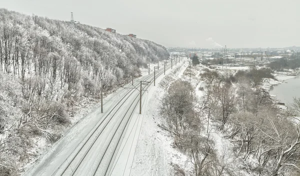 Railway during the winter — Stock Photo, Image