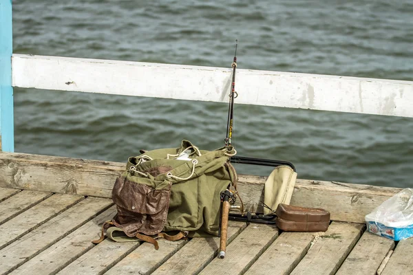 Preparação de equipamento para pescadores — Fotografia de Stock