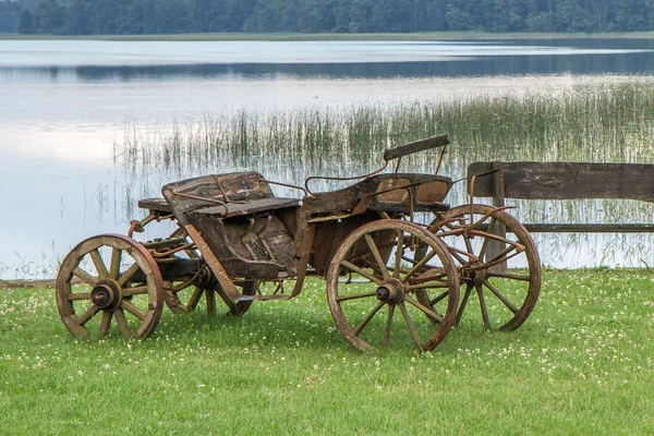 Vagnen står på gräset — Stockfoto