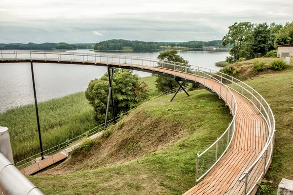 The trail over the lake in Zarasai — Stock Photo, Image