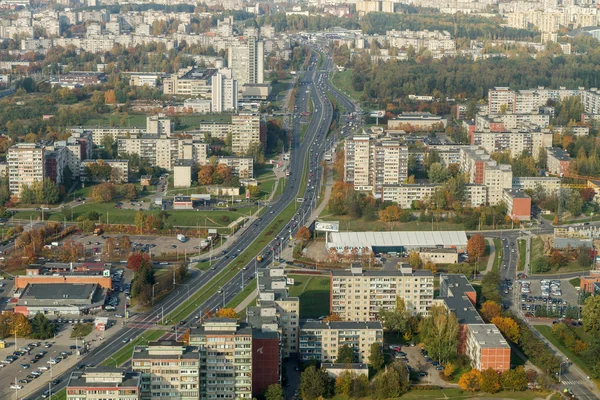 Vej gennem byen fra toppen - Stock-foto