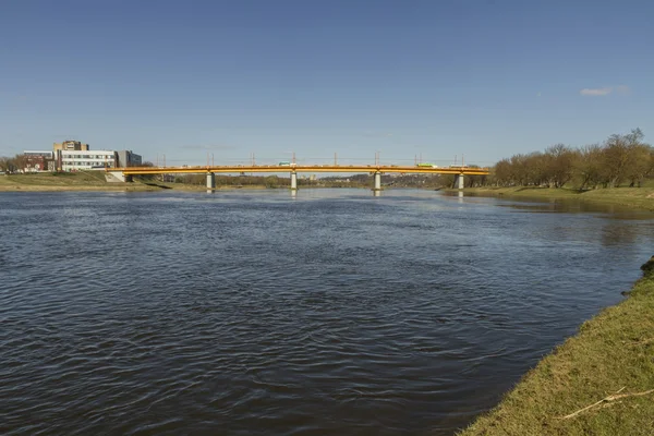Yellow bridge over the Neman — Stock Photo, Image