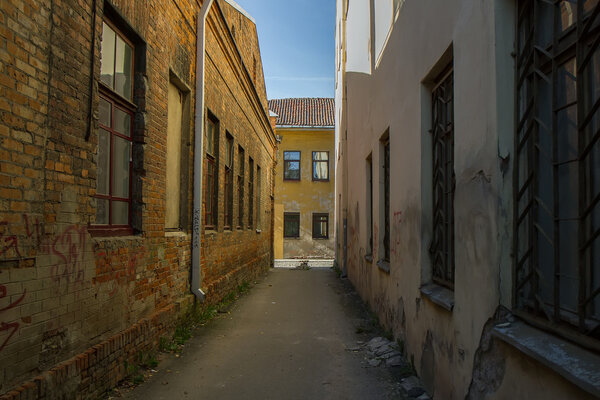 Kaunas old town courtyards and lanes