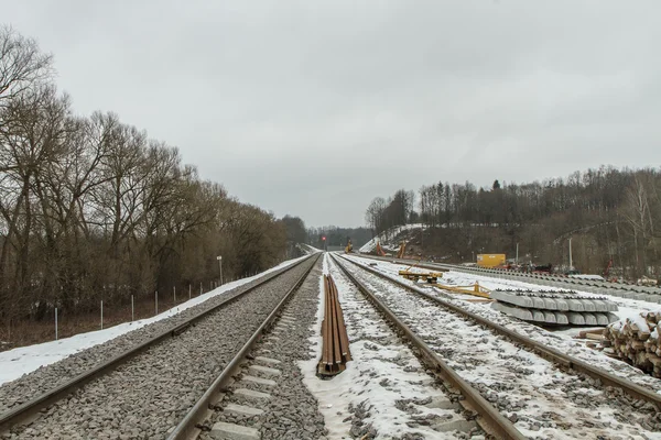 Railroad in winter — Stock Photo, Image