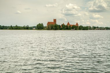 Göl galve Litvanya üzerinde kale